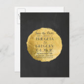 Goldfolieneffekt Konfettkarton Save the Date Ankündigungspostkarte (Vorne/Hinten)