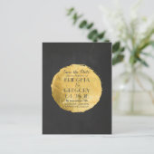 Goldfolieneffekt Konfettkarton Save the Date Ankündigungspostkarte (Stehend Vorderseite)