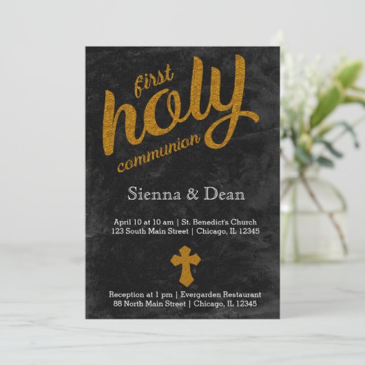 Goldfolieneier Einladung (Stehend Vorderseite)