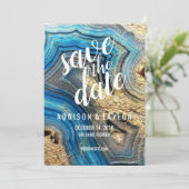 Goldfolienkarte aus blauem Agode Aqua Save the Dat Save The Date (Stehend Vorderseite)