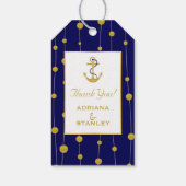 Goldfolienkessel und Perlen der modernen Marine na Geschenkanhänger (Rückseite)