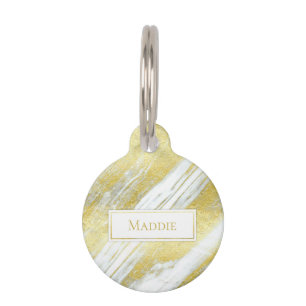 Goldfolienmarmor-Agate abstrakt modernes Gold Haustiermarke