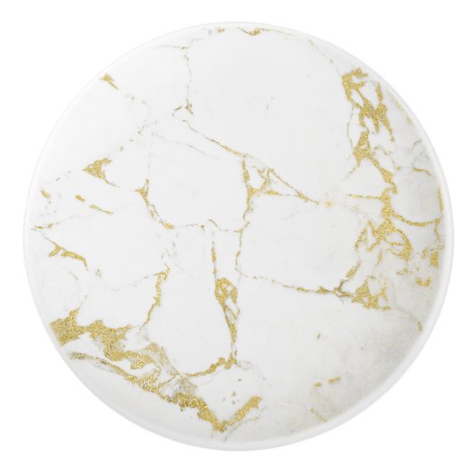 Goldfolienmarmor agate abstrakter moderner Goldcer Keramikknauf (Vorderseite)