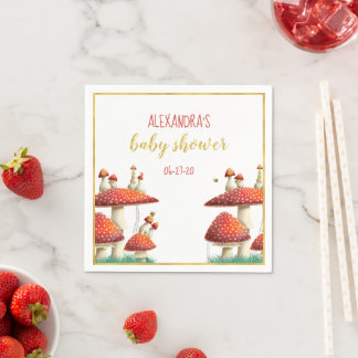 Goldfolienpilz & Bienendusche Serviette