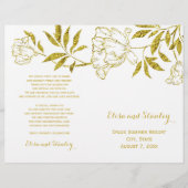 Goldfolienschaumchen Weißes Hochzeitsprogramm (Vorderseite)