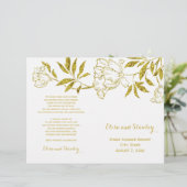 Goldfolienschaumchen Weißes Hochzeitsprogramm (Stehend Vorderseite)