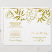 Goldfolienschaumchen Weißes Hochzeitsprogramm (Vorne/Hinten)