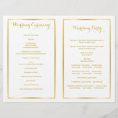 Goldfolienschaumchen Weißes Hochzeitsprogramm (Rückseite)