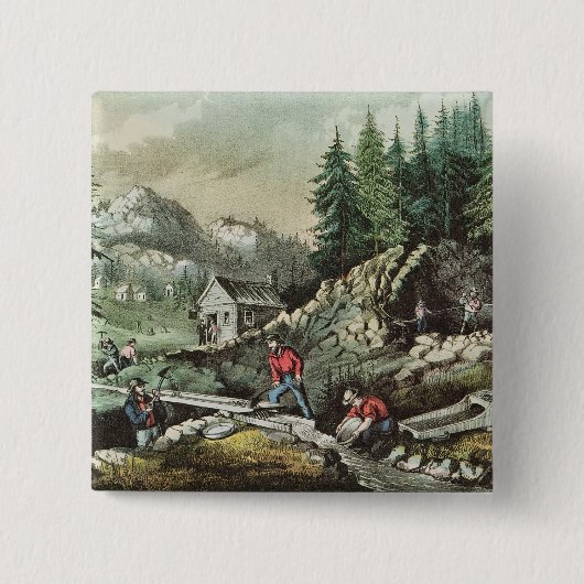 Goldförderung in Kalifornien, 1871 Button (Vorderseite)