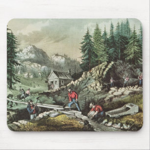 Goldförderung in Kalifornien, 1871 Mousepad