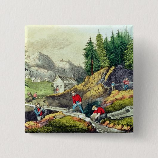 Goldförderung in Kalifornien Button (Vorderseite)