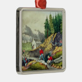 Goldförderung in Kalifornien Silbernes Ornament (Rechts)