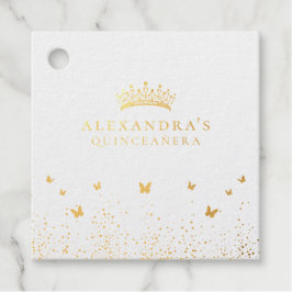 Goldforelle Quinceañera Emerald Green Floral Geschenkanhänger