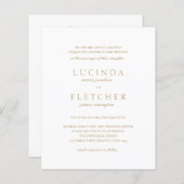 Goldformal QR Code Budget Einladung Hochzeitsfeier (Vorne/Hinten)