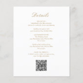 Goldformal QR Code Budget Einladung Hochzeitsfeier Flyer (Hinten)
