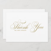Goldformelle Blüh-Script-Hochzeit Dankeskarte (Vorne/Hinten)