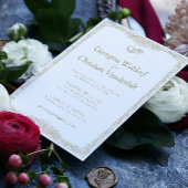 Goldformelle Einladung zur Minimalistischen Hochze