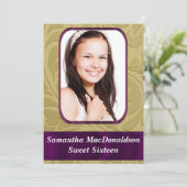 Goldfoto 16 . Geburtstag Einladung (Stehend Vorderseite)