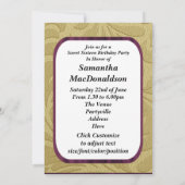 Goldfoto 16 . Geburtstag Einladung (Rückseite)