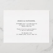 Goldfoto Collage Eleganter Hochzeitsslipp Empfang Folieneinladung (Rückseite)