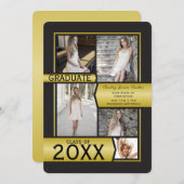 Goldfoto-Collage-Klasse jedes Jahres Abschluss Ankündigung (Vorne/Hinten)