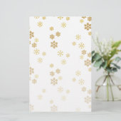 Goldfräsen Fallende Schneeflocken Briefpapier (Stehend Vorderseite)