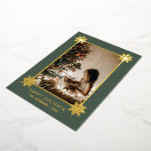 Goldfräsen Schneeflocken FOTO Fossilienmuseum Folien Feiertagskarte (Gedreht)