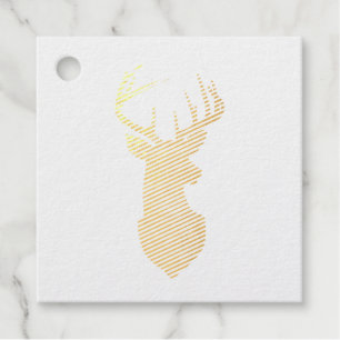Goldfräser-Silhouette mit majestätischen Antlern Geschenkanhänger