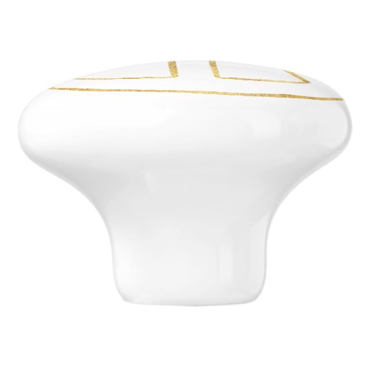 Goldfriedenszeichen-Herz Keramikknauf (Seitenansicht)