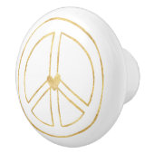 Goldfriedenszeichen-Herz Keramikknauf (Rechts)