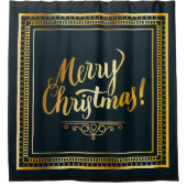 Goldfrohe Weihnachten Duschvorhang (Vorderseite)