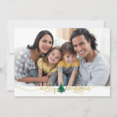 Goldfrohe Weihnachten, mattierte Rückseite der Feiertagskarte (Vorderseite)