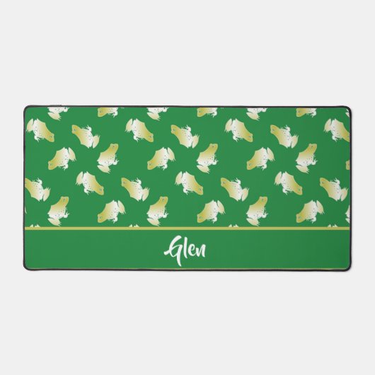 Goldfrösche auf Grün Schreibtischunterlage (Vorderseite)