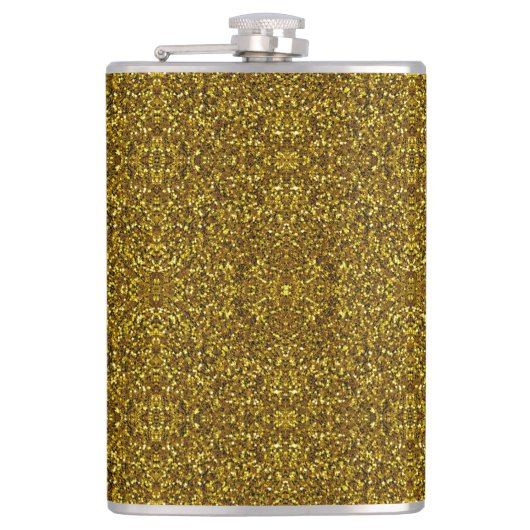 Goldfunkel Weihnachten Glitzer Flachmann (Vorderseite)