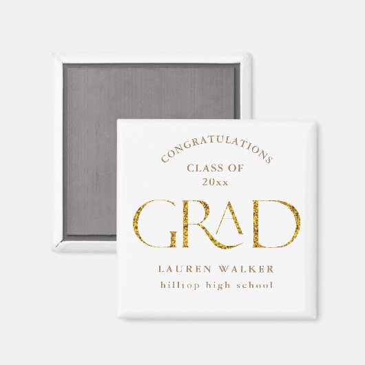 goldfunkelnder, eleganter Skriptmagnet Magnet (Vorderseite/Rückseite)