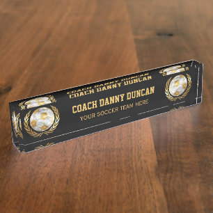 Goldfußball-Trainer Namensplakette