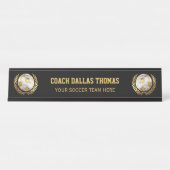 Goldfußball-Trainer Schreibtischnamensplakette (Vorderseite )