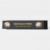 Goldfußball-Trainer Schreibtischnamensplakette (Vorderseite )