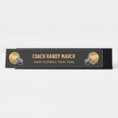 Goldfußball-Trainer Schreibtischnamensplakette (Vorderseite )