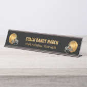 Goldfußball-Trainer Schreibtischnamensplakette (Vorderseite )