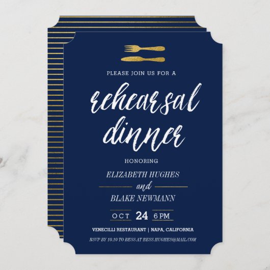 Goldgabel & Messfe Probe Dinner Einladung zur Mari (Vorne/Hinten)