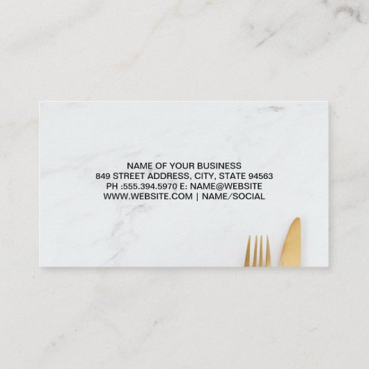 Goldgabel Visitenkarte (Rückseite)