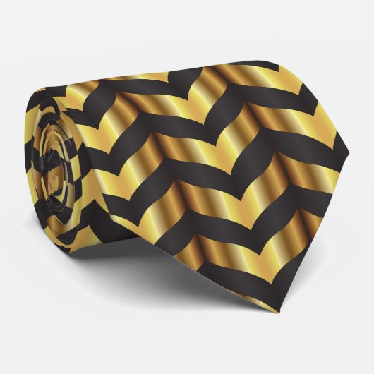 Goldgatsby Zickzack Krawatte (Gerollt)