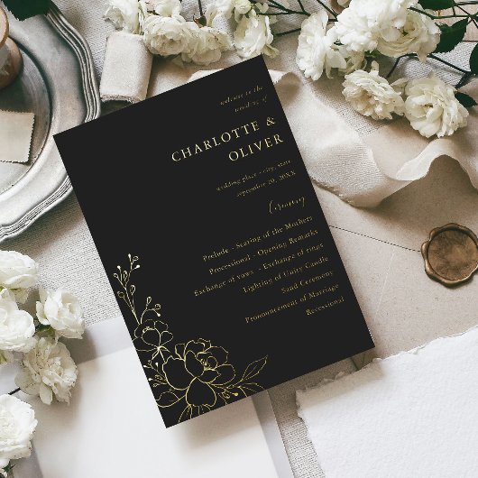 Goldgebundene blumenzeremonie - Programm - Schwarz