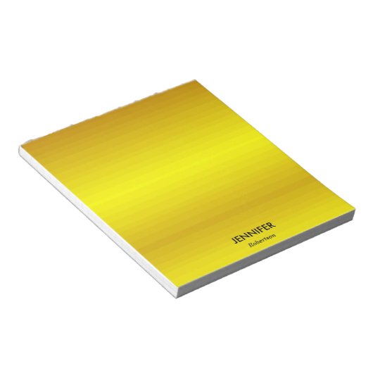 Goldgefälle bei individuelle Name Notizblock (angewinkelt)