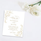Goldgeflechte Blütenweiße und goldene Hochzeit Flyer