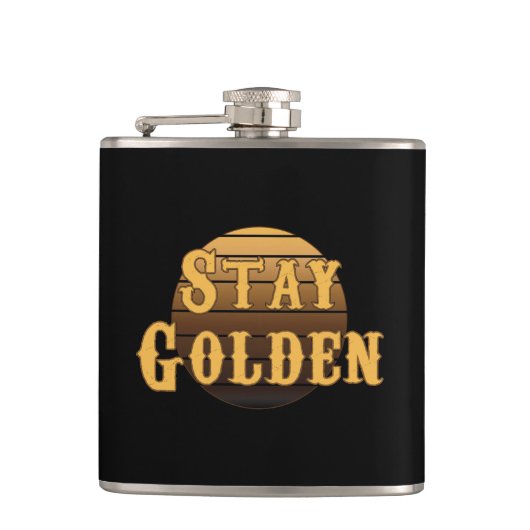 goldgelb Vintag bleibe Flachmann (Vorderseite)