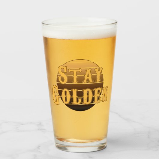 goldgelb Vintag bleibe Glas (Vorne (Gefüllt))