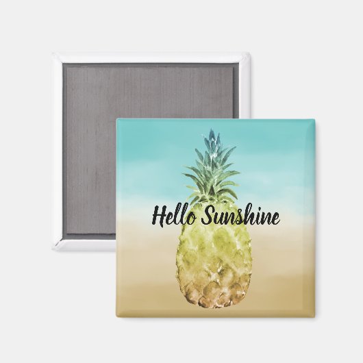 Goldgelbe Ananas Magnet (Vorderseite/Rückseite)