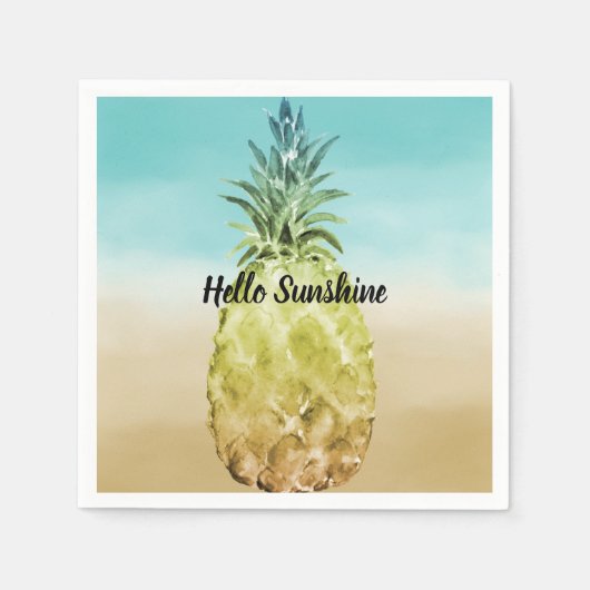 Goldgelbe Ananas Serviette (Vorderseite)